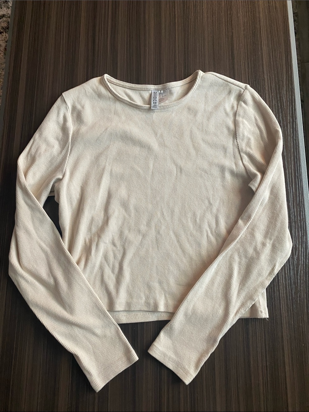 H&M Cream Ribbed Long-Sleeve Tee ‼️LISTED UNTIL JUNE 5th‼️